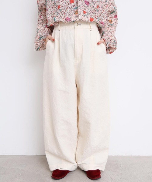 l'atelier du savon（アトリエドサボン）の「washi cotton ちょいまるカーブパンツ（その他パンツ・レディース・オフホワイト/カーキ・FREE）」の10枚目の写真
