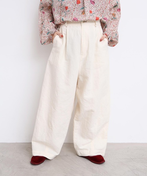 l'atelier du savon（アトリエドサボン）の「washi cotton ちょいまるカーブパンツ（その他パンツ・レディース・オフホワイト/カーキ・FREE）」の14枚目の写真