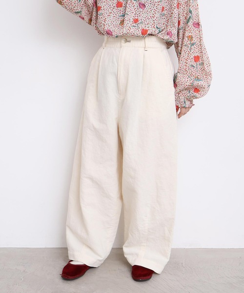 l'atelier du savon（アトリエドサボン）の「washi cotton ちょいまるカーブパンツ（その他パンツ・レディース・オフホワイト/カーキ・FREE）」の11枚目の写真