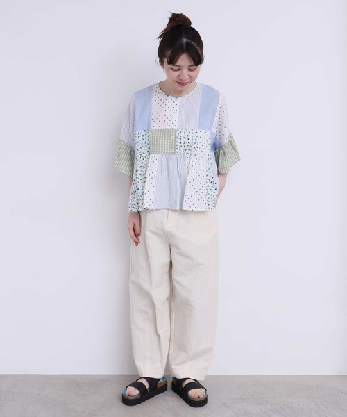 l'atelier du savon(アトリエドサボン)の「washi cotton ちょいまるカーブパンツ(その他パンツ・レディース・オフホワイト/カーキ/ピンク・FREE)」の15枚目の写真