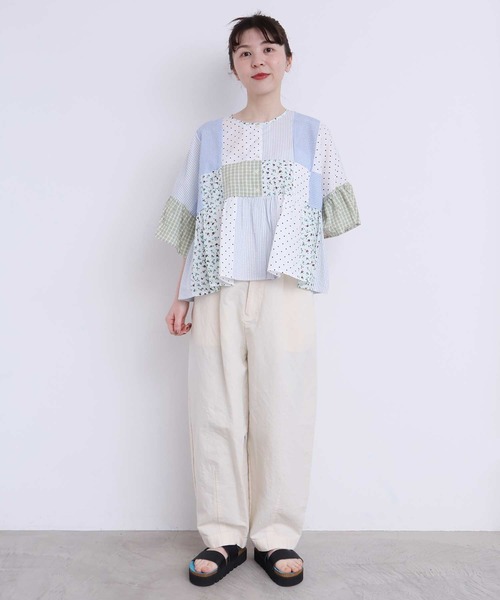l'atelier du savon(アトリエドサボン)の「washi cotton ちょいまるカーブパンツ(その他パンツ・レディース・オフホワイト/カーキ/ピンク・FREE)」の18枚目の写真