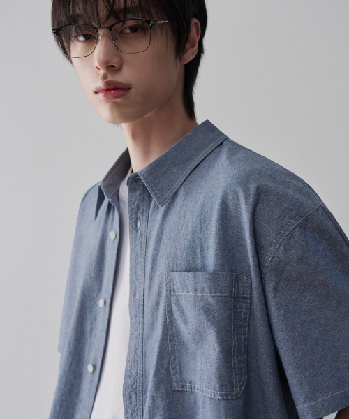 OURDAYZ（アワーデイズ）の「ワープウォッシュハーフシャンブレイシャツ[BLUE]（シャツ/ブラウス・メンズ・その他・MEDIUM/LARGE/X-LARGE）」の2枚目の写真