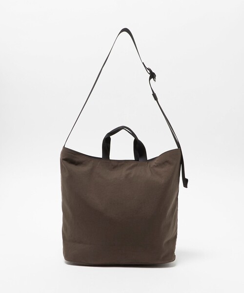 hobo(ホーボー)の「<hobo>ナイロン オックスフォード 2WAY トート バッグ(トートバッグ・メンズ・ダークグレー/ブラウン系・FREE)」の4枚目の写真