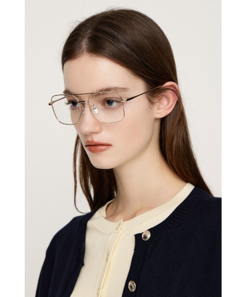 SLY（スライ）の「【2026SS新作】SQUARE METAL FLAME EYEWEAR スクエア メタルフレーム アイウェア 冬服 春服（メガネ・レディース・シルバー/ゴールド・FREE）」の18枚目の写真