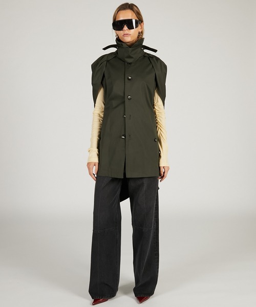 PRANK PROJECT（プランクプロジェクト）の「ドレープコート / Balloon Shaped Sleeveless Coat（その他アウター・レディース・チャコールグレー/ベージュ・FREE）」の10枚目の写真