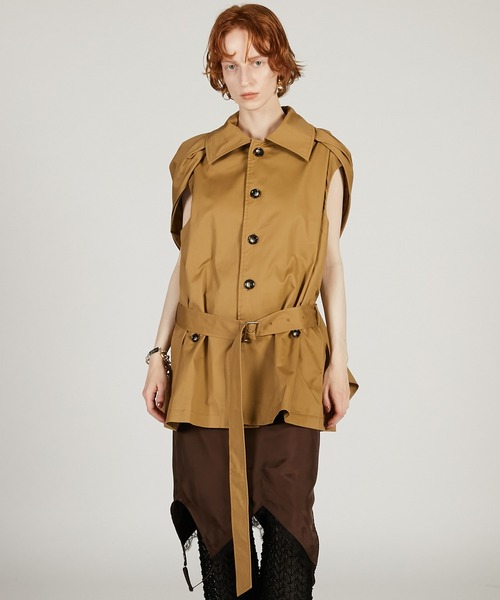 PRANK PROJECT（プランクプロジェクト）の「ドレープコート / Balloon Shaped Sleeveless Coat（その他アウター・レディース・チャコールグレー/ベージュ・FREE）」の20枚目の写真