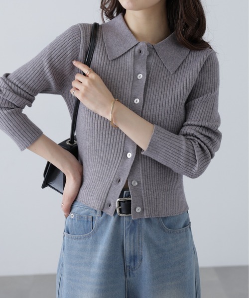 FREE'S MART(フリーズマート)の「◇〈MFM〉きらきらボタン襟ニット(ニット/セーター・レディース・ブラック/グレー/ネイビー/ホワイト/ピンク・FREE)」の3枚目の写真