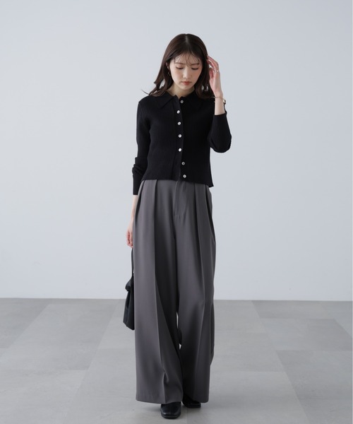 FREE'S MART(フリーズマート)の「◇〈MFM〉きらきらボタン襟ニット(ニット/セーター・レディース・ブラック/グレー/ネイビー/ホワイト/ピンク・FREE)」の6枚目の写真