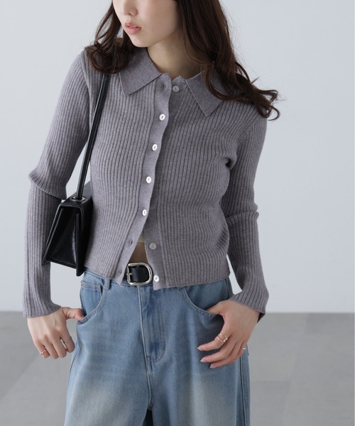 FREE'S MART(フリーズマート)の「◇〈MFM〉きらきらボタン襟ニット(ニット/セーター・レディース・ブラック/グレー/ネイビー/ホワイト/ピンク・FREE)」の8枚目の写真