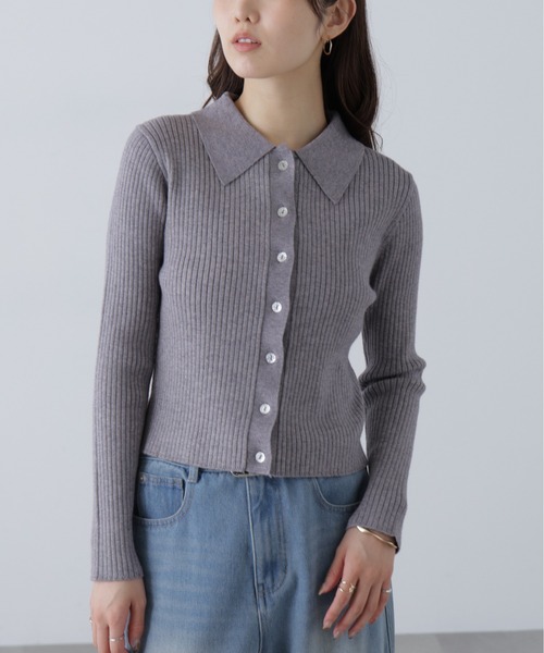 FREE'S MART(フリーズマート)の「◇〈MFM〉きらきらボタン襟ニット(ニット/セーター・レディース・ブラック/グレー/ネイビー/ホワイト/ピンク・FREE)」の12枚目の写真