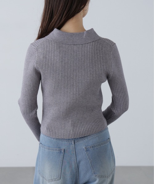 FREE'S MART(フリーズマート)の「◇〈MFM〉きらきらボタン襟ニット(ニット/セーター・レディース・ブラック/グレー/ネイビー/ホワイト/ピンク・FREE)」の14枚目の写真