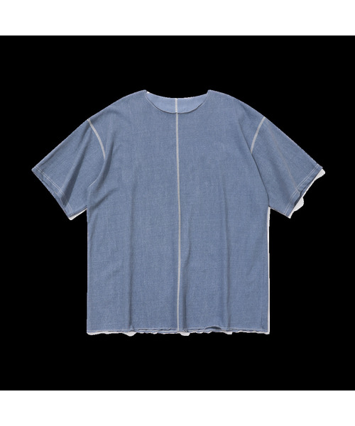 EPISODE UNTITLED(エピソードアンタイトルド)の「PATCH NEEDLE STITCH T-SHIRT_BLUE(Tシャツ/カットソー・レディース・その他・2/3)」の1枚目の写真