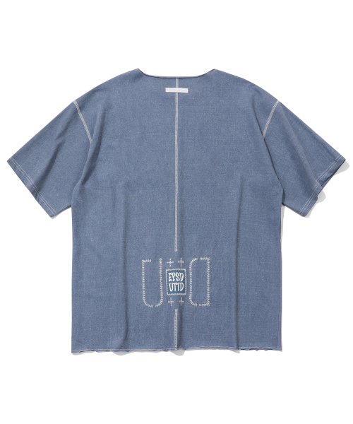 EPISODE UNTITLED(エピソードアンタイトルド)の「PATCH NEEDLE STITCH T-SHIRT_BLUE(Tシャツ/カットソー・レディース・その他・2/3)」の2枚目の写真