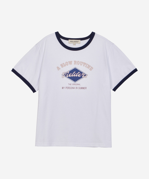 FIELDERS（フィールダーズ）の「GRAPHIC CROPPED RINGER T-SHIRT WHITE/NAVY（Tシャツ/カットソー・レディース・その他・SMALL/MEDIUM）」の9枚目の写真