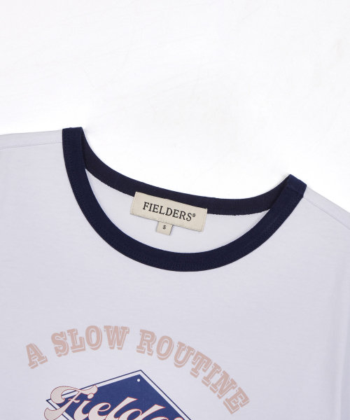 FIELDERS（フィールダーズ）の「GRAPHIC CROPPED RINGER T-SHIRT WHITE/NAVY（Tシャツ/カットソー・レディース・その他・SMALL/MEDIUM）」の11枚目の写真