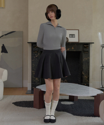 PLAYBOO（プレイブー）の「SKATER SKIRT W/INNER PANTS_Black（スカート）」