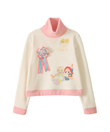 Brooch High Neck Knit Top