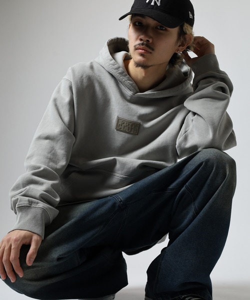 PRO CLUB （プロクラブ）の「PRO CLUB /ヴィンテージウォッシュ/ 裏起毛 スウェット フーディー（パーカー・メンズ・ブラック/オリーブ/シルバー・S/M/L/XL/2XL/3XL）」の3枚目の写真