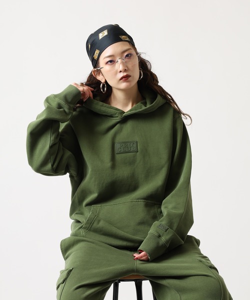 PRO CLUB （プロクラブ）の「PRO CLUB /ヴィンテージウォッシュ/ 裏起毛 スウェット フーディー（パーカー・メンズ・ブラック/オリーブ/シルバー・S/M/L/XL/2XL/3XL）」の17枚目の写真