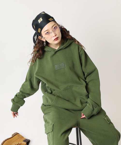 PRO CLUB （プロクラブ）の「PRO CLUB /ヴィンテージウォッシュ/ 裏起毛 スウェット フーディー（パーカー・メンズ・ブラック/オリーブ/シルバー・S/M/L/XL/2XL/3XL）」の19枚目の写真