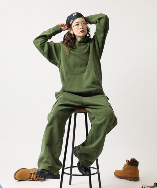 PRO CLUB （プロクラブ）の「PRO CLUB /ヴィンテージウォッシュ/ 裏起毛 スウェット フーディー（パーカー・メンズ・ブラック/オリーブ/シルバー・S/M/L/XL/2XL/3XL）」の22枚目の写真