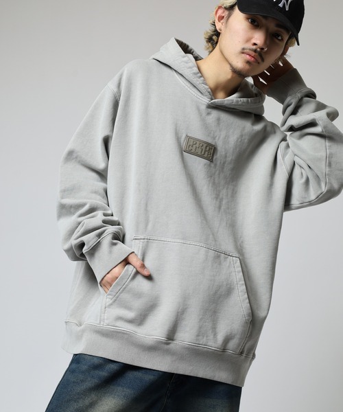 PRO CLUB （プロクラブ）の「PRO CLUB /ヴィンテージウォッシュ/ 裏起毛 スウェット フーディー（パーカー・メンズ・ブラック/オリーブ/シルバー・S/M/L/XL/2XL/3XL）」の10枚目の写真