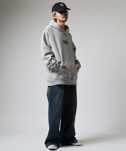 PRO CLUB （プロクラブ）の「PRO CLUB /ヴィンテージウォッシュ/ 裏起毛 スウェット フーディー（パーカー・メンズ・ブラック/オリーブ/シルバー・S/M/L/XL/2XL/3XL）」の12枚目の写真