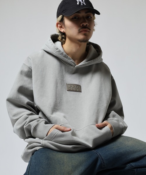 PRO CLUB （プロクラブ）の「PRO CLUB /ヴィンテージウォッシュ/ 裏起毛 スウェット フーディー（パーカー・メンズ・ブラック/オリーブ/シルバー・S/M/L/XL/2XL/3XL）」の7枚目の写真