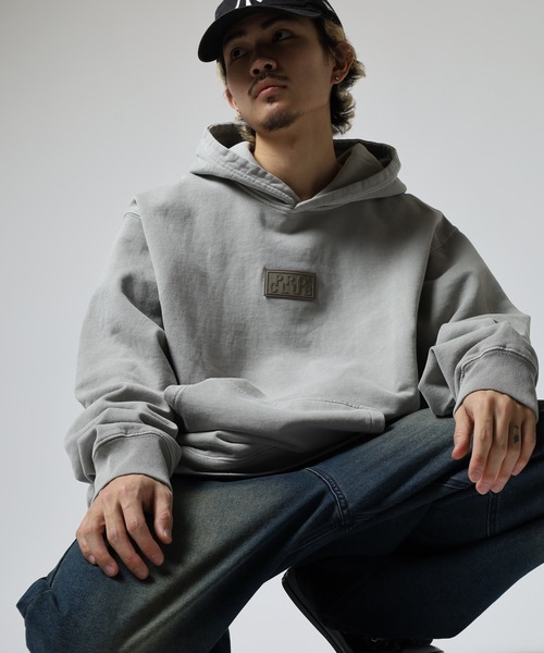 PRO CLUB （プロクラブ）の「PRO CLUB /ヴィンテージウォッシュ/ 裏起毛 スウェット フーディー（パーカー・メンズ・ブラック/オリーブ/シルバー・S/M/L/XL/2XL/3XL）」の8枚目の写真