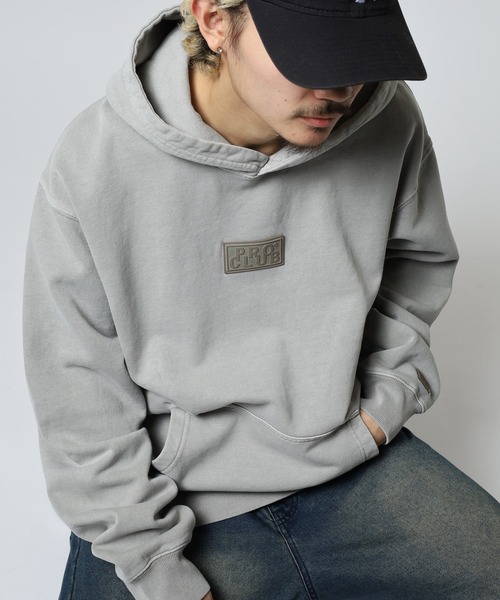 PRO CLUB （プロクラブ）の「PRO CLUB /ヴィンテージウォッシュ/ 裏起毛 スウェット フーディー（パーカー・メンズ・ブラック/オリーブ/シルバー・S/M/L/XL/2XL/3XL）」の6枚目の写真