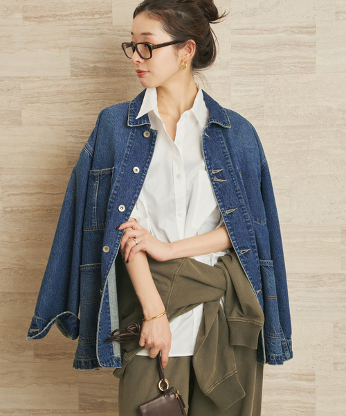 plage（プラージュ）の「《一部カラーWEB限定追加》coverall 4（デニムジャケット・レディース・ブラック/ネイビー・38/36）」の2枚目の写真