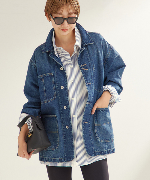 plage（プラージュ）の「《一部カラーWEB限定追加》coverall 4（デニムジャケット・レディース・ブラック/ネイビー・38/36）」の6枚目の写真