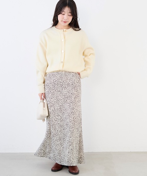 MICA&DEAL(マイカ&ディール)の「レオパードプリントスカート(スカート・レディース・チャコールグレー/ベージュ・FREE)」の3枚目の写真