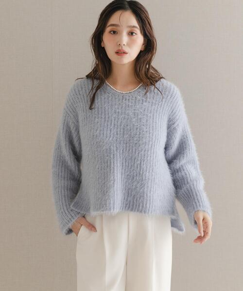 URBAN RESEARCH ROSSO WOMEN（アーバンリサーチ　ロッソ）の「シャギーVネックニット（ニット/セーター・レディース・グレー/ブルー系その他/ホワイト・FREE）」の11枚目の写真