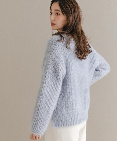 URBAN RESEARCH ROSSO WOMEN（アーバンリサーチ　ロッソ）の「シャギーVネックニット（ニット/セーター・レディース・グレー/ブルー系その他/ホワイト・FREE）」の12枚目の写真