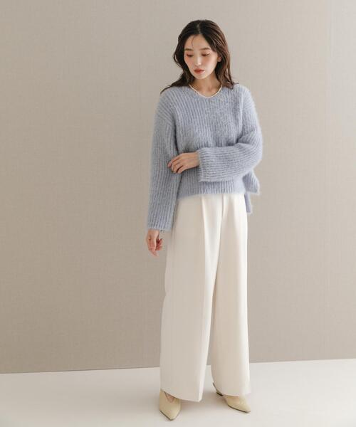 URBAN RESEARCH ROSSO WOMEN（アーバンリサーチ　ロッソ）の「シャギーVネックニット（ニット/セーター・レディース・グレー/ブルー系その他/ホワイト・FREE）」の13枚目の写真