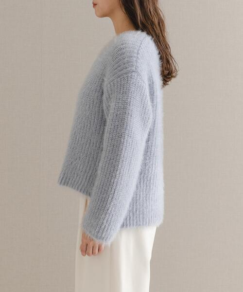 URBAN RESEARCH ROSSO WOMEN（アーバンリサーチ　ロッソ）の「シャギーVネックニット（ニット/セーター・レディース・グレー/ブルー系その他/ホワイト・FREE）」の15枚目の写真