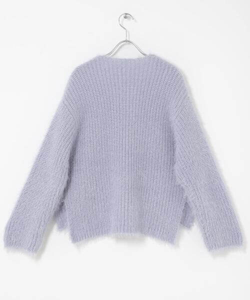 URBAN RESEARCH ROSSO WOMEN（アーバンリサーチ　ロッソ）の「シャギーVネックニット（ニット/セーター・レディース・グレー/ブルー系その他/ホワイト・FREE）」の21枚目の写真