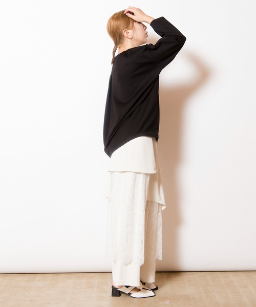 OSMOSIS(オズモーシス)の「レースレイヤードパンツ(その他パンツ・レディース・ブラック/グレイッシュベージュ/アイボリー・ONE SIZE)」の19枚目の写真