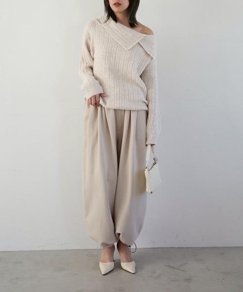 WILLFULLY(ウィルフリー)の「petal collar off shoulder knit(ニット/セーター・レディース・ホワイト系その他/グレー・FREE)」の7枚目の写真