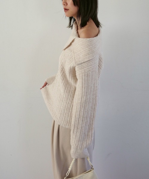 WILLFULLY(ウィルフリー)の「petal collar off shoulder knit(ニット/セーター・レディース・ホワイト系その他/グレー・FREE)」の10枚目の写真