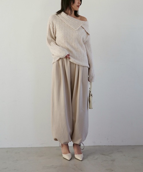 WILLFULLY(ウィルフリー)の「petal collar off shoulder knit(ニット/セーター・レディース・ホワイト系その他/グレー・FREE)」の9枚目の写真