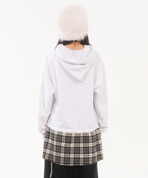 FANYOUNG(ファンヤング)の「ラビット フードチェックドレス ホワイトグレー(ワンピース・レディース・その他・FREE)」の4枚目の写真