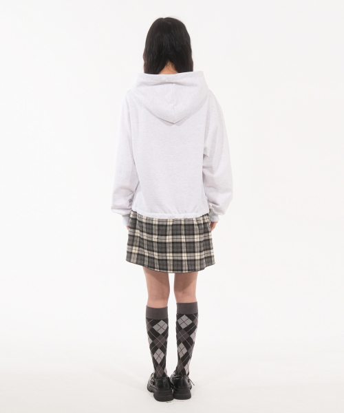 FANYOUNG(ファンヤング)の「ラビット フードチェックドレス ホワイトグレー(ワンピース・レディース・その他・FREE)」の7枚目の写真