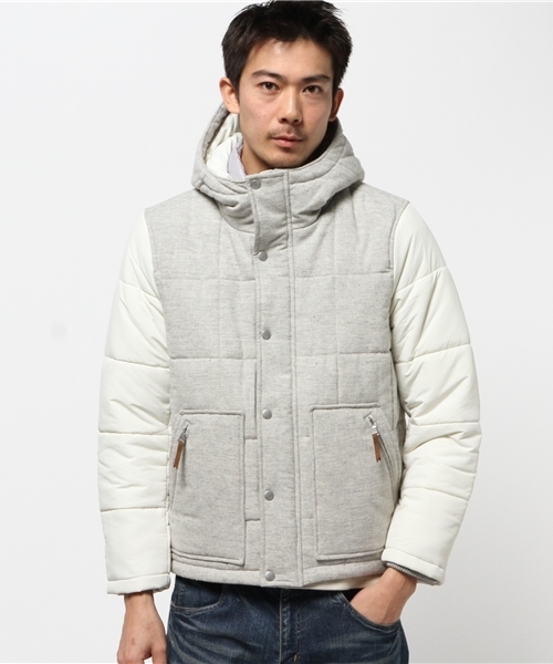 ikka（イッカ）の「WOOLネップ切替ショートコート（ブルゾン・メンズ・チャコールグレー/ライトグレー・X-LARGE/LARGE/MEDIUM）」の2枚目の写真