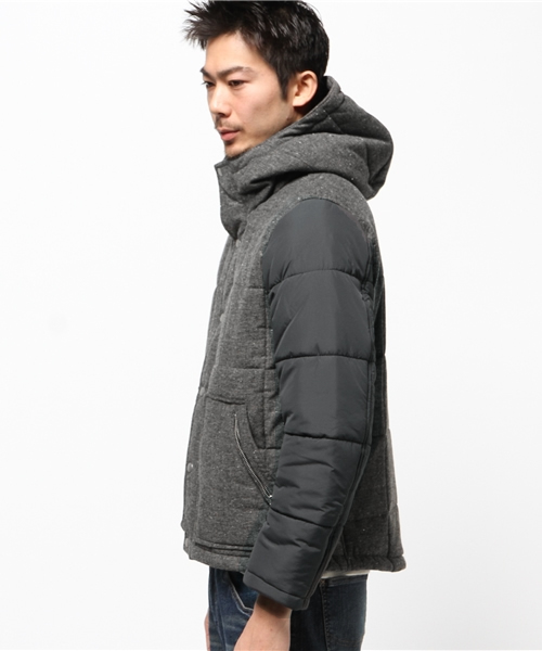 ikka（イッカ）の「WOOLネップ切替ショートコート（ブルゾン・メンズ・チャコールグレー/ライトグレー・X-LARGE/LARGE/MEDIUM）」の6枚目の写真