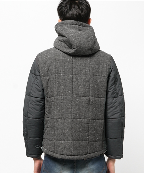 ikka（イッカ）の「WOOLネップ切替ショートコート（ブルゾン・メンズ・チャコールグレー/ライトグレー・X-LARGE/LARGE/MEDIUM）」の7枚目の写真