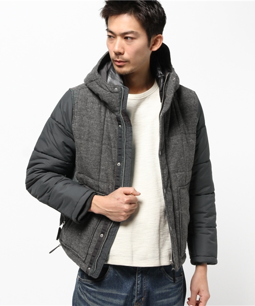 ikka（イッカ）の「WOOLネップ切替ショートコート（ブルゾン・メンズ・チャコールグレー/ライトグレー・X-LARGE/LARGE/MEDIUM）」の8枚目の写真