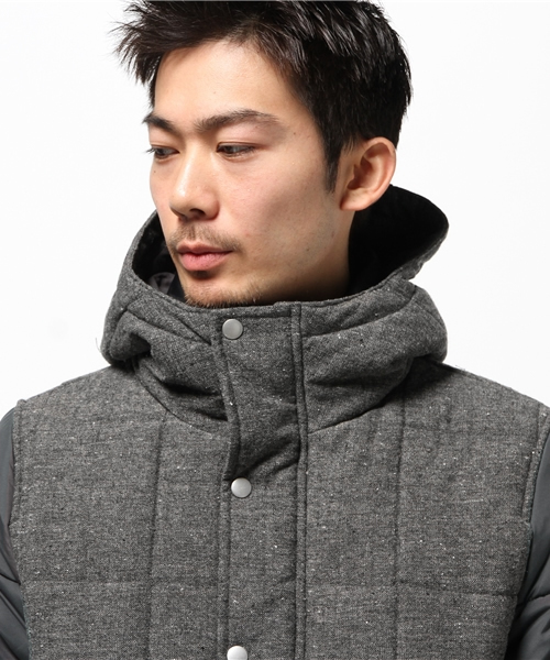 ikka（イッカ）の「WOOLネップ切替ショートコート（ブルゾン・メンズ・チャコールグレー/ライトグレー・X-LARGE/LARGE/MEDIUM）」の9枚目の写真