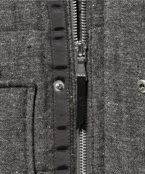 ikka（イッカ）の「WOOLネップ切替ショートコート（ブルゾン・メンズ・チャコールグレー/ライトグレー・X-LARGE/LARGE/MEDIUM）」の3枚目の写真